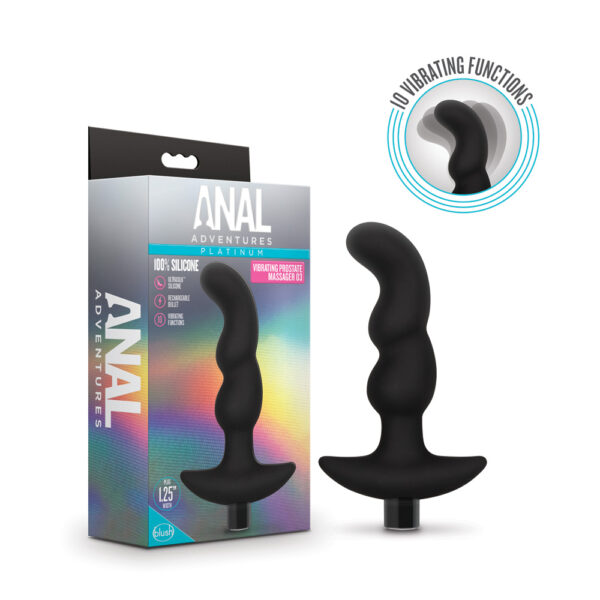 819835026488 Anal Adventures Platinum Silicone Vibrating Prostate Massager 03 Black