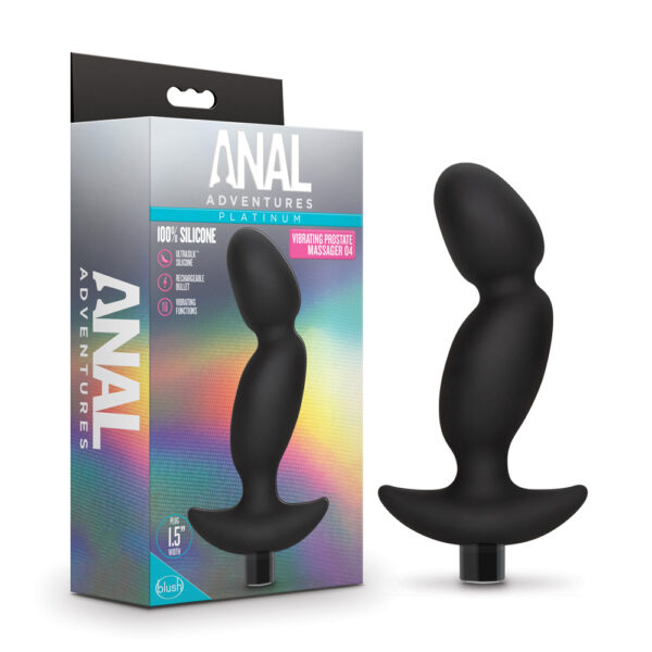 819835026495 Anal Adventures Platinum Silicone Vibrating Prostate Massager 04 -Black