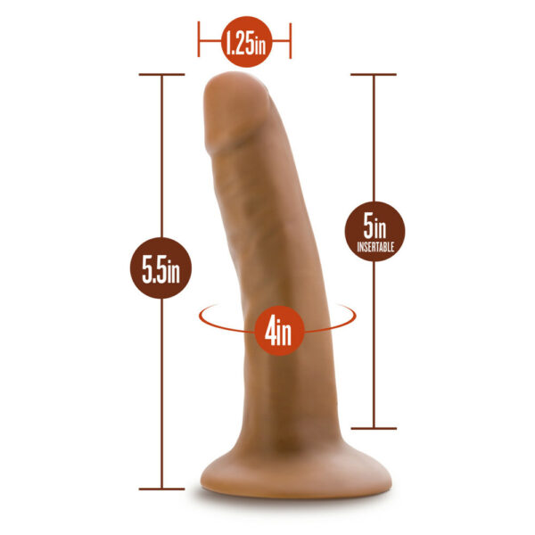 819835026679 3 Dr. Skin Silicone Dr. Lucas 5" Dong With Suction Cup Mocha