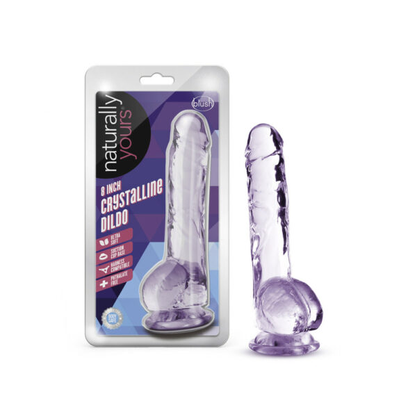 819835026839 Naturally Yours 8" Crystalline Dildo Amethyst