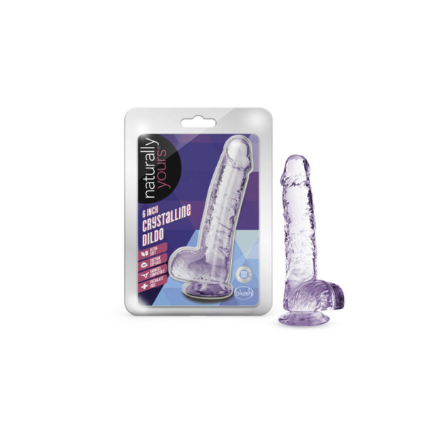 819835026884 Naturally Yours 6" Crystalline Dildo Amethyst