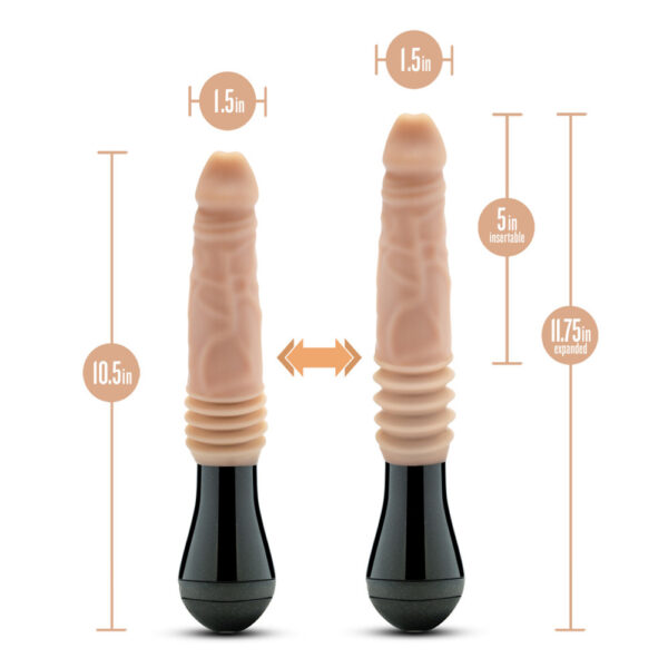 819835026921 3 Dr. Skin Silicone Dr. Knight Thrusting Gyrating Vibrating Dildo Beige