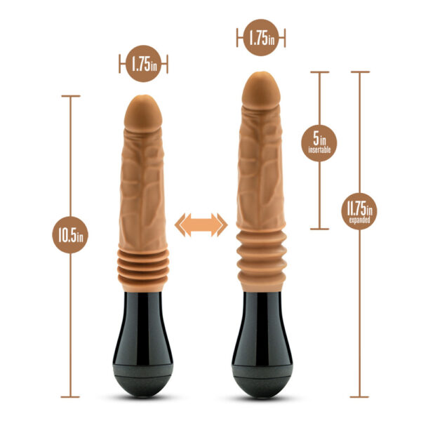 819835027027 3 Dr. Skin Silicone Dr. Arthur Thrusting Gyrating Vibrating Dildo Tan