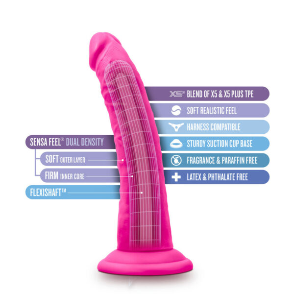 819835027270 2 Au Naturel Bold Jack 7" Dildo Pink