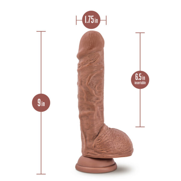 819835027300 3 Au Naturel Big Billy 9" Dildo Mocha