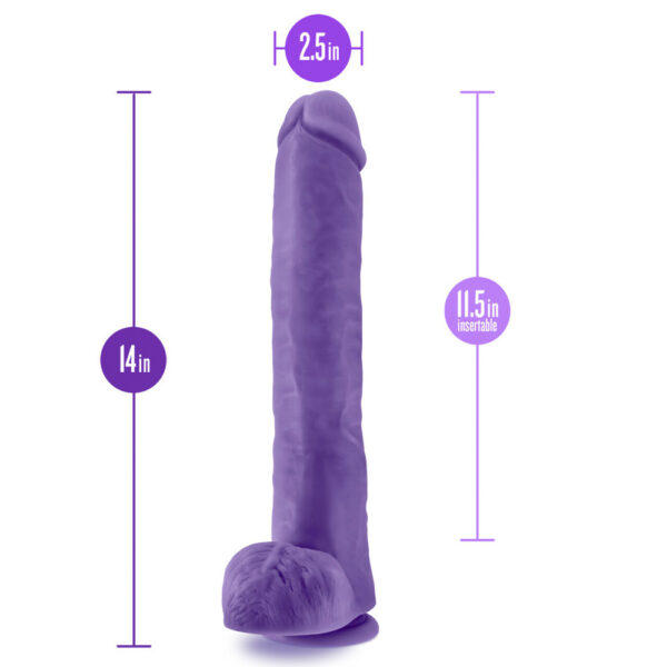 819835027461 3 Au Naturel Bold Daddy 14" Dildo Purple