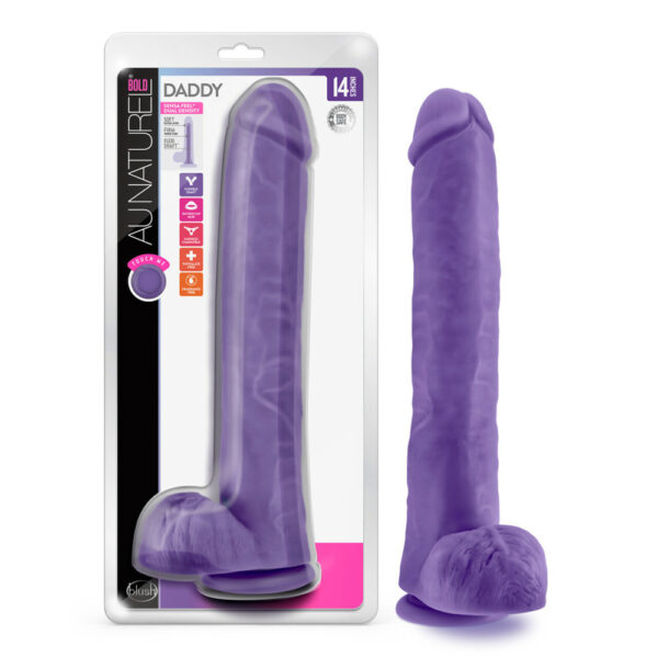 819835027461 Au Naturel Bold Daddy 14" Dildo Purple