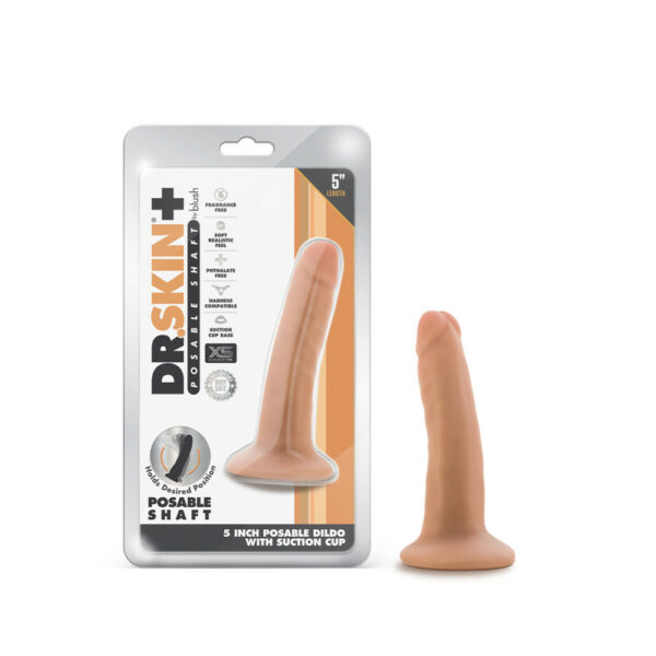 819835028406 Dr. Skin Plus 5" Posable Dildo Vanilla