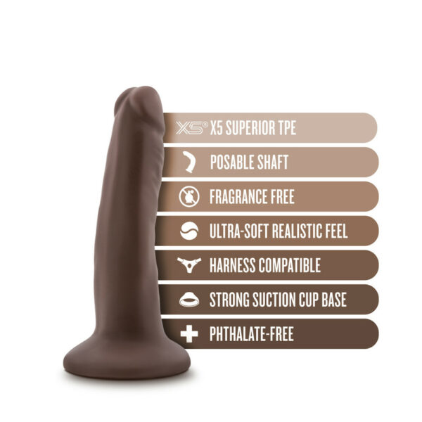 819835028413 2 Dr. Skin Plus 5" Posable Dildo Chocolate