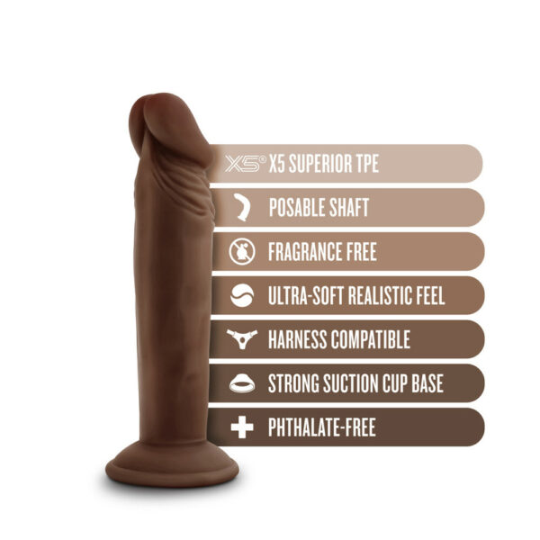 819835028437 2 Dr. Skin Plus 6" Posable Dildo Chocolate