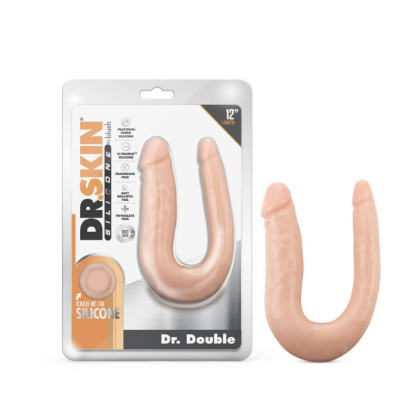 819835028574 Dr. Skin Silicone Dr. Double 12" Double Dong Vanilla