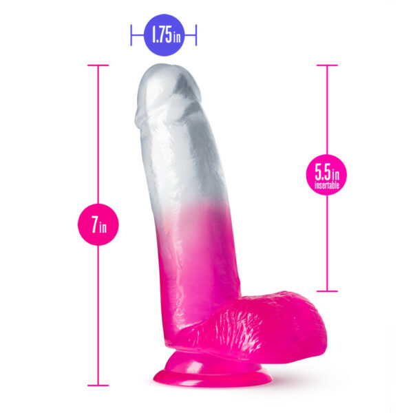 819835028628 3 B Yours Sugar Magnolia 7" Dildo Fuchsia