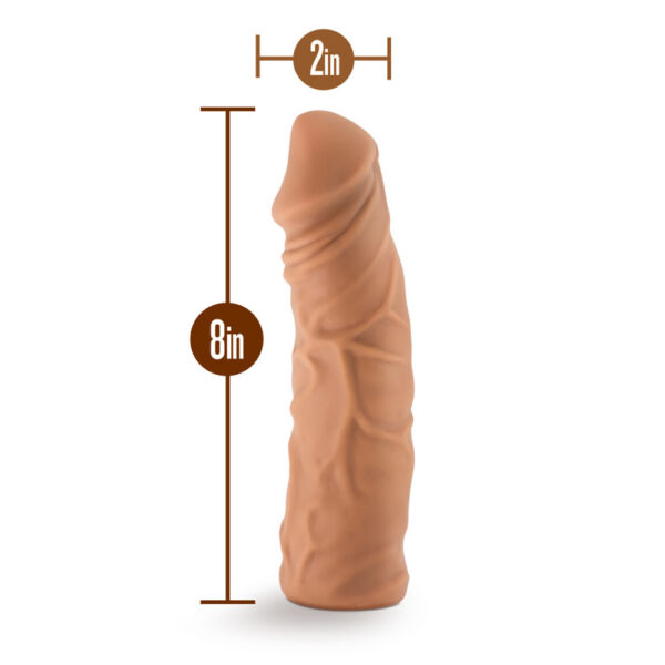 819835028789 3 Lock On Argonite 8'' Dildo With Suction Cup Adapter Mocha