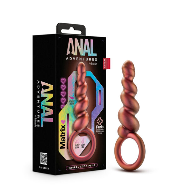 819835028918 Anal Adventures Matrix Spiral Loop Plug Copper