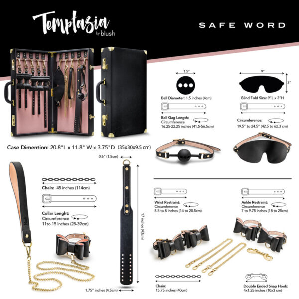 819835028970 3 Temptasia Safe Word Bondage Kit With Suitcase Black