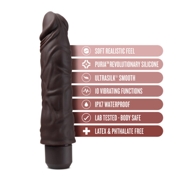 819835029014 2 Dr. Skin Silicone Dr. David 8'' Vibrating Dildo Brown