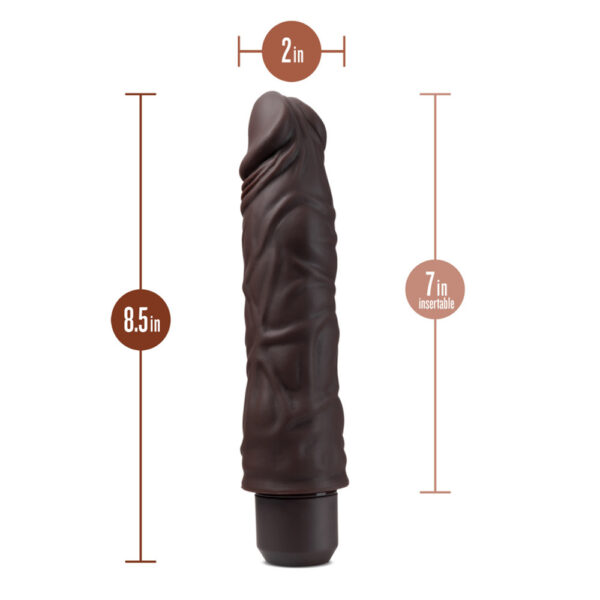 819835029014 3 Dr. Skin Silicone Dr. David 8'' Vibrating Dildo Brown