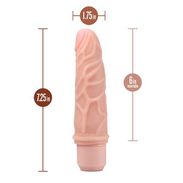 819835029021 3 Dr. Skin Silicone Dr. Robert 7'' Vibrating Dildo Beige