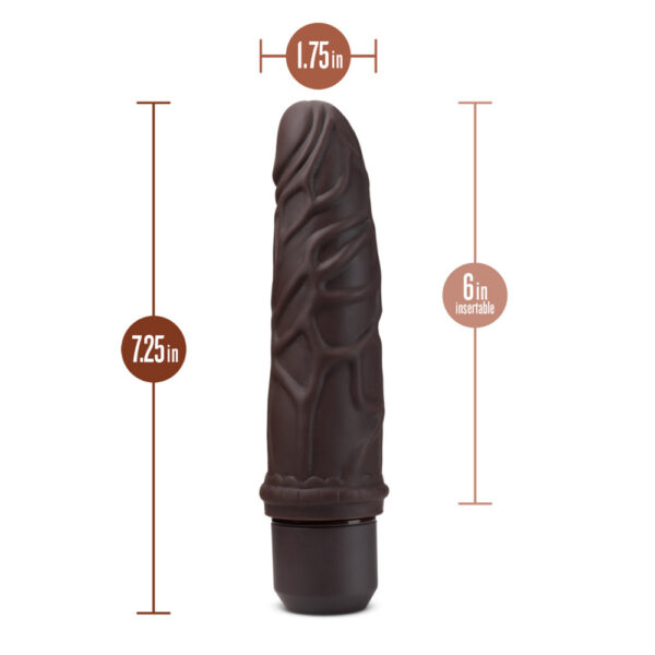 819835029038 3 Dr. Skin Silicone Dr. Robert 7'' Vibrating Dildo Brown