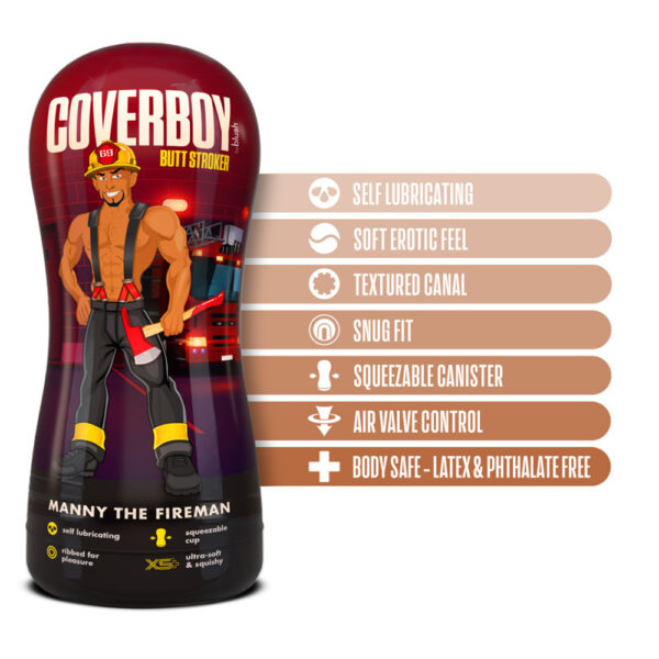 819835029182 2 Loverboy Manny The Fireman Self Lubricating Stroker Tan