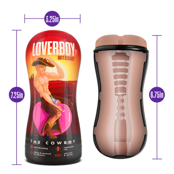 819835029199 3 Loverboy Cowboy Self Lubricating Stroker Beige