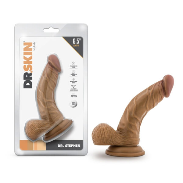 819835029281 Dr. Skin Dr. Stephen 6.5" Dildo With Balls Tan