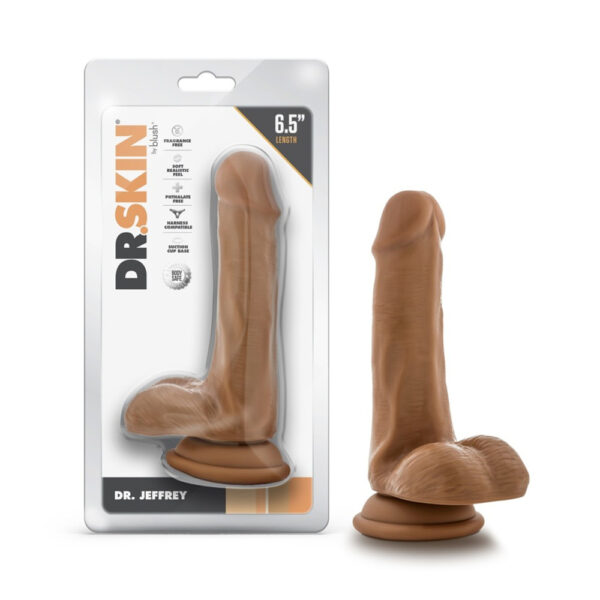 819835029304 Dr. Skin Dr. Jeffrey 6.5" Dildo With Balls Tan