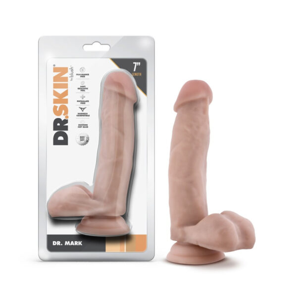 819835029335 Dr. Skin Dr. Mark 7" Dildo With Balls Beige