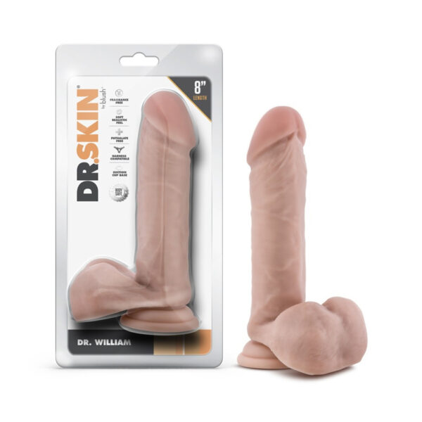 819835029359 Dr. Skin Dr. William 8" Dildo With Balls Beige