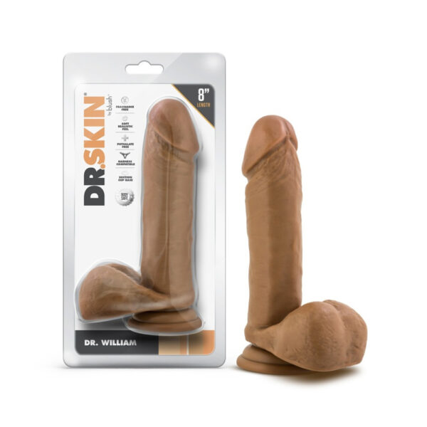 819835029366 Dr. Skin Dr. William 8" Dildo With Balls Tan