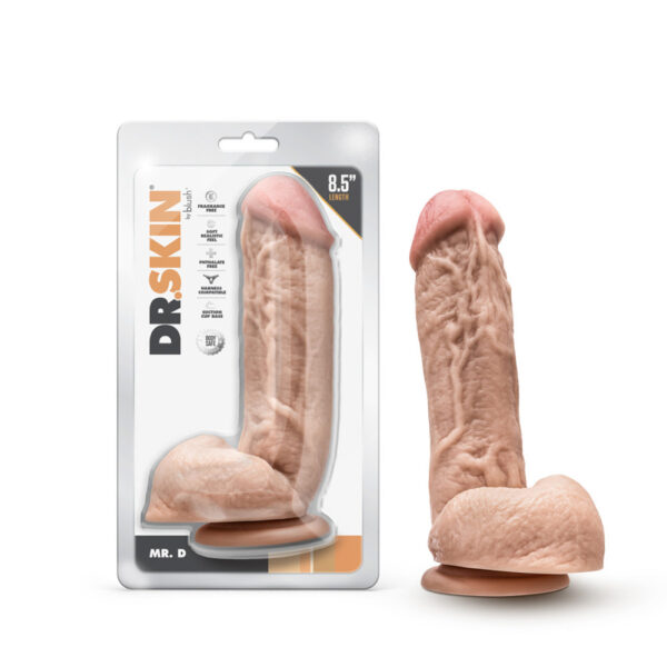 819835029373 Dr. Skin Mr. D 8.5" Dildo With Balls Beige