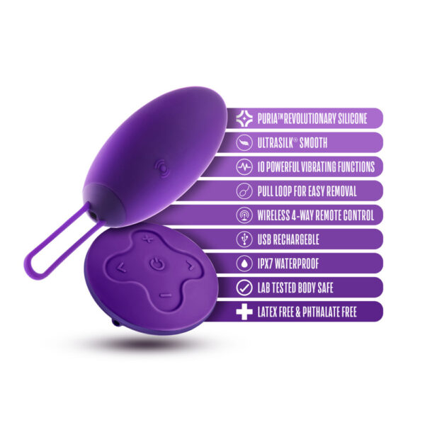819835029793 2 Wellness Imara Vibrating Egg With Remote Purple