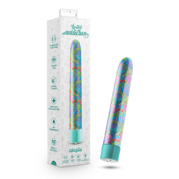 819835029922 Limited Addiction Utopia 7" Rechargeable Vibe Aqua