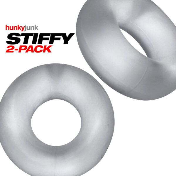 840215121097 2 Stiffy 2-Pack Cockrings Clear Ice