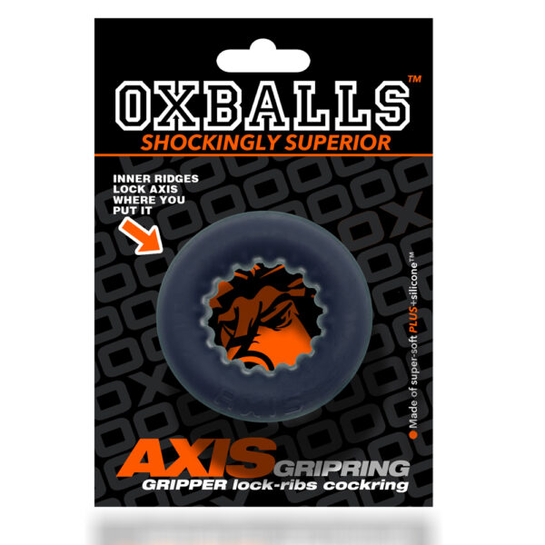 840215121141 Axis Rib Griphold Cockring Black Ice