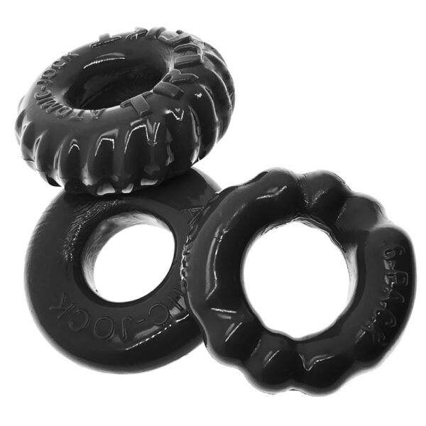 840215121684 2 Bonemaker 3-Pack Cockring Kit Black