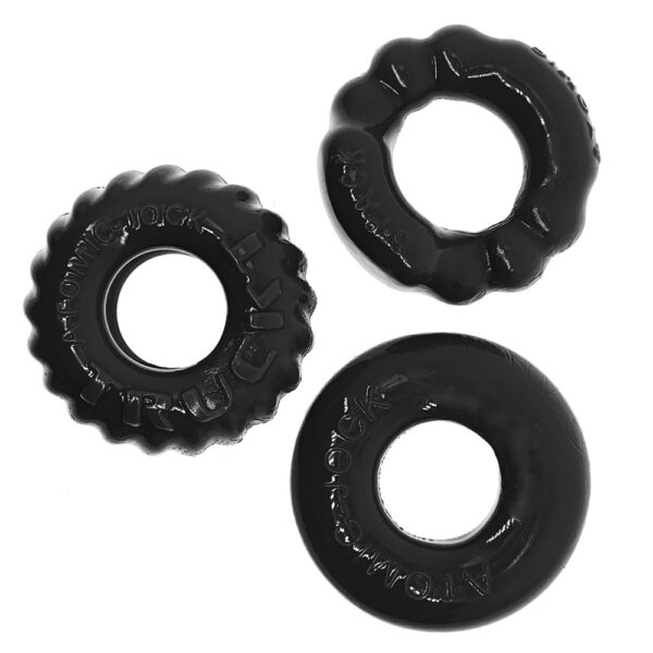 840215121684 3 Bonemaker 3-Pack Cockring Kit Black