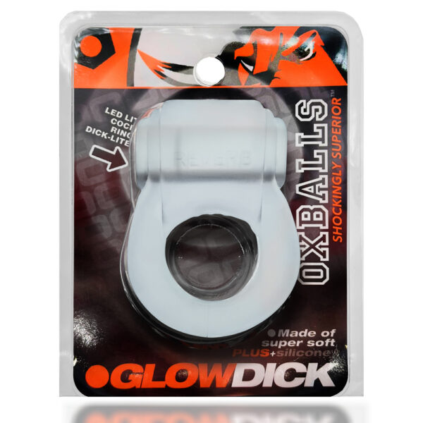 840215122711 Glowdick Cockring With Led Clear Ice