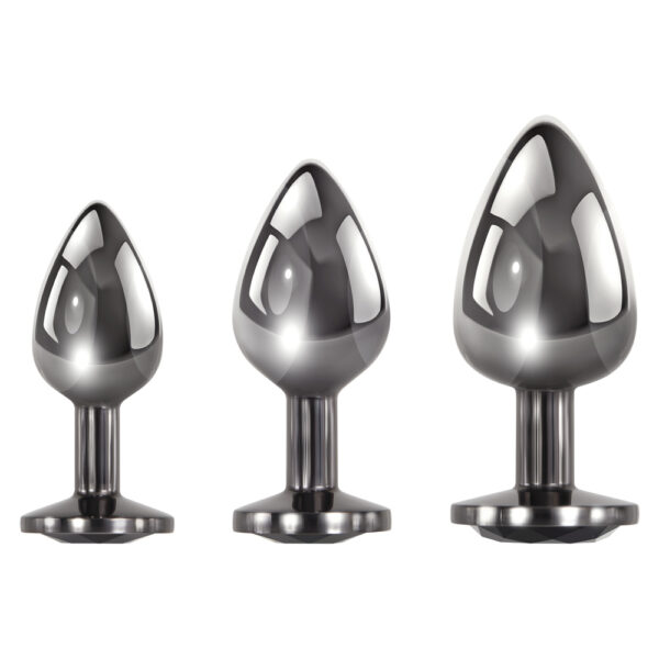 844477018577 2 Black Gem Anal Plug Set