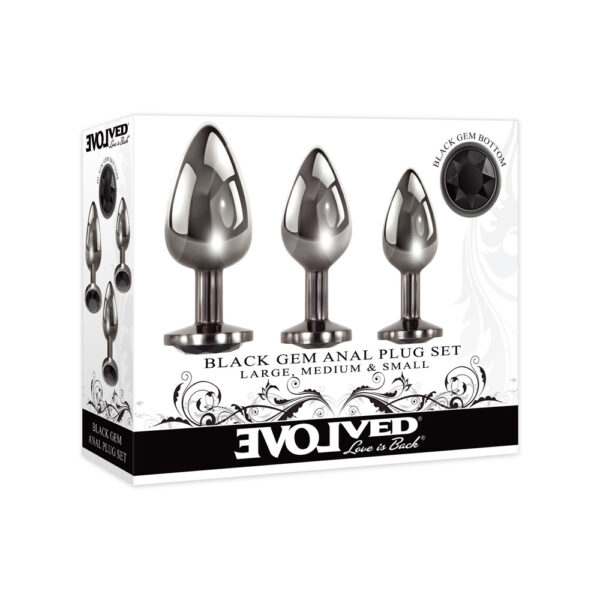 844477018577 Black Gem Anal Plug Set