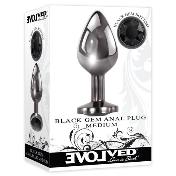 844477018591 Black Gem Anal Plug Medium