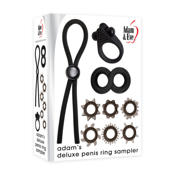 844477019321 Adam's Deluxe Penis Ring Sampler