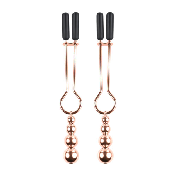 844477023564 2 Beaded Nipple Clamps Rose Gold