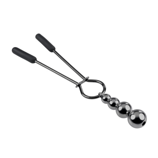 844477023915 3 Beaded Nipple Clamps Black Chrome