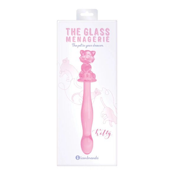 847841011006 Glass Menagerie Kitty Glass Dildo Light Pink