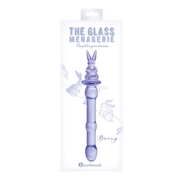 847841011013 Glass Menagerie Rabbit Glass Dildo Purple