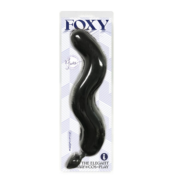 847841014021 Foxy Silicone Fox Tail Butt Plug Black