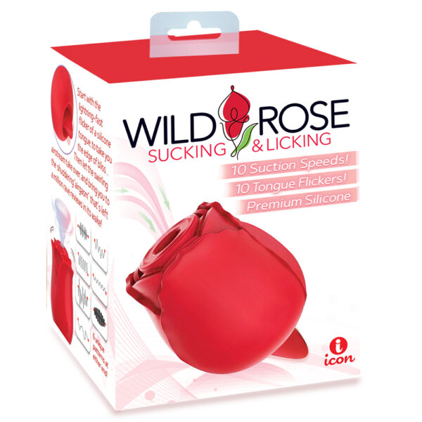 847841017015 Wild Rose & Tongue Rechargeable Silicone Suction Vibrator