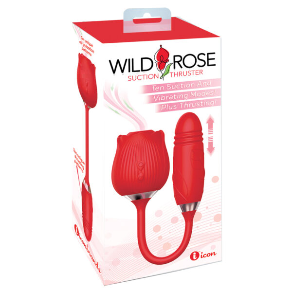 847841017022 Wild Rose & Thruster Rechargeable Silicone Suction Vibrator