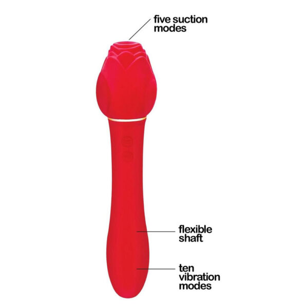 847841017060 2 Wild Rose & Vibrator Rechargeable Silicone Suction Vibrator